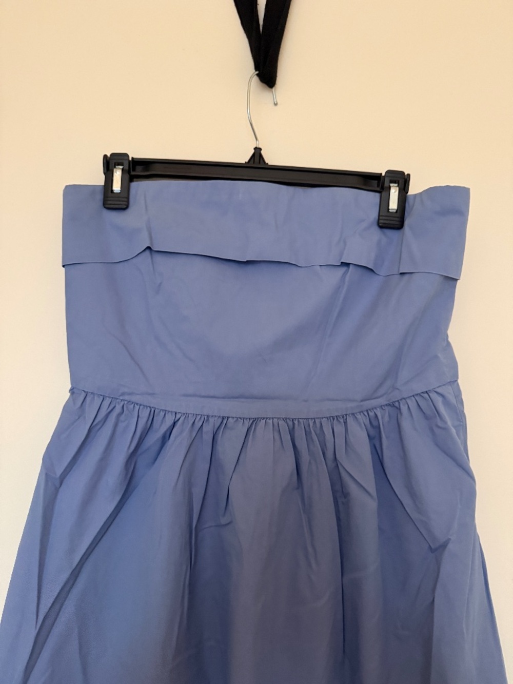 Zara blue cotton strapless dress - Picture 3 of 4